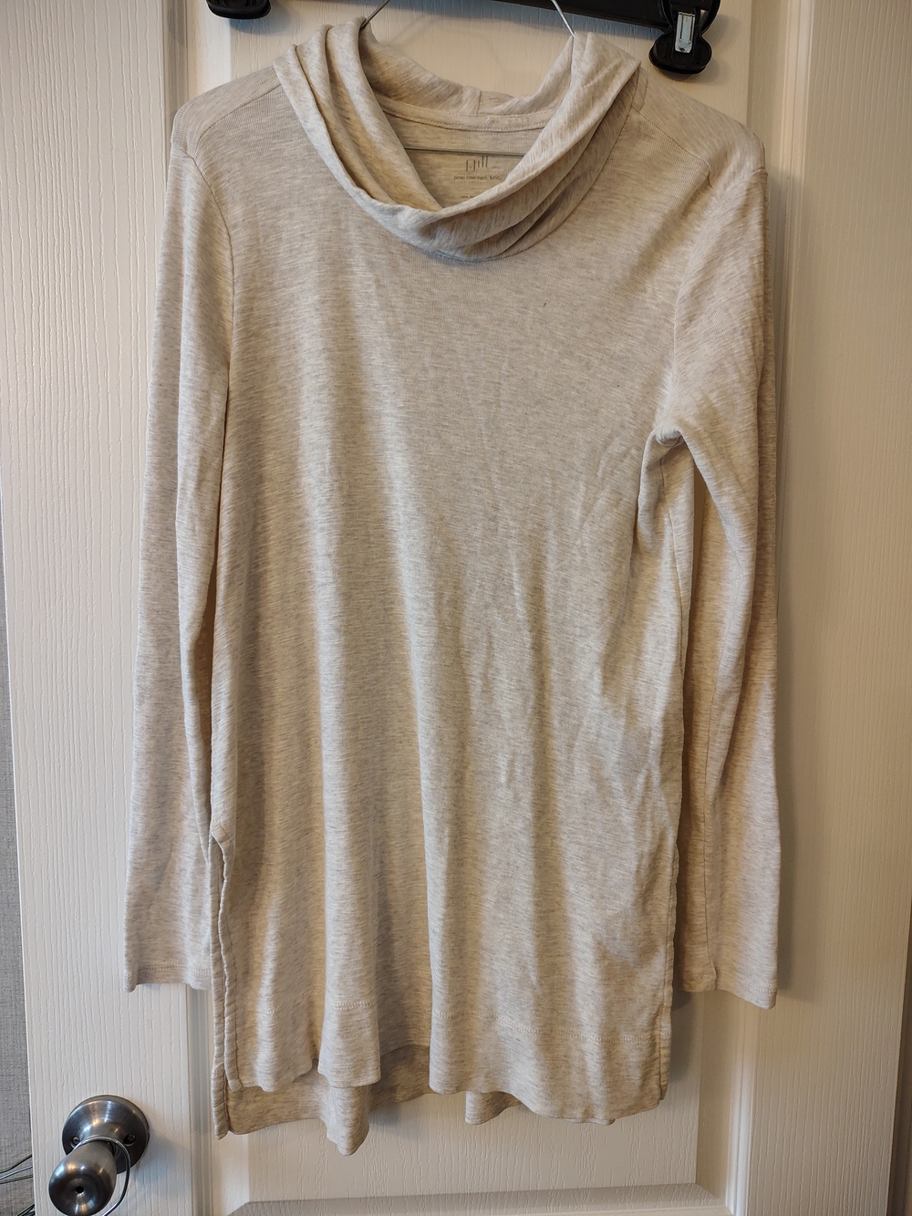J. Jill Light Gray Cowl Neck Tunic Sweater